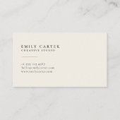 Minimalistische gepersonaliseerde monogram moderne visitekaartje (Achterkant)