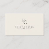 Minimalistische gepersonaliseerde monogram moderne visitekaartje (Voorkant)