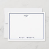 Minimalistische gepersonaliseerde Monogram Note Ka Bedankkaart (Voorkant)