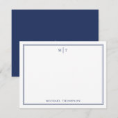 Minimalistische gepersonaliseerde Monogram Note Ka Bedankkaart (Voorkant / Achterkant)