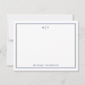 Minimalistische gepersonaliseerde Monogram Note Ka Bedankkaart