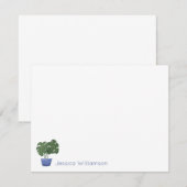 Minimalistische gepersonaliseerde Monstera Plant B Notitiekaartje (Voorkant / Achterkant)