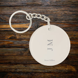 Minimalistische gepersonaliseerde naam en Initiale Sleutelhanger