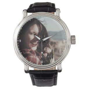 Minimalistische gepersonaliseerde naam foto Sjablo Horloge