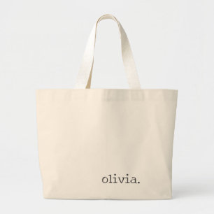 Minimalistische gepersonaliseerde naam in typemach grote tote bag