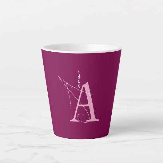 Minimalistische gepersonaliseerde naam initials  latte mok (Voorkant)