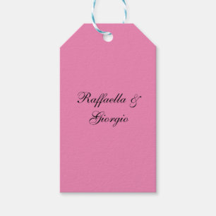 Minimalistische gepersonaliseerde naam roze kleur cadeaulabel