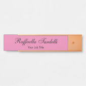 Minimalistische gepersonaliseerde naam roze kleur deurbordje (Voorkant)