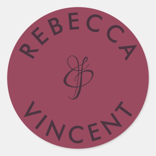 Minimalistische Gepersonaliseerde Names van het Bo Ronde Sticker (Voorkant)