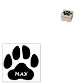 Minimalistische gepersonaliseerde paw print rubber rubberstempel (Gestempeld)