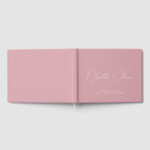 Minimalistische gepersonaliseerde typografie roze  gastenboek (Volledig)