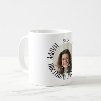 Minimalistische gepersonaliseerde verjaardagskoffi koffiemok