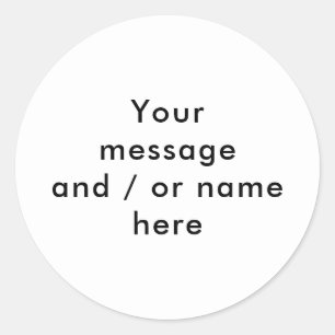 Minimalistische gepersonaliseerde zwart en wit ronde sticker