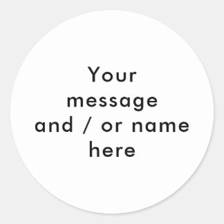 Minimalistische gepersonaliseerde zwart en wit ronde sticker