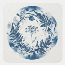 Minimalistische Geperste Varens Cyanotype