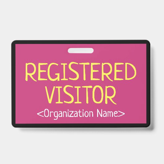 Minimalistische "GEREGISTREERDE BEZOEKER" Badge (Voorzijde)