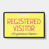 Minimalistische "GEREGISTREERDE BEZOEKER" Badge (Achterkant)