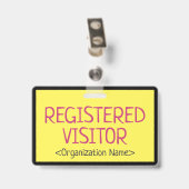 Minimalistische "GEREGISTREERDE BEZOEKER" Badge (Achterkant met clip)