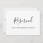 Minimalistische gereserveerde stoel borden, bruilo kaart (Voorkant)