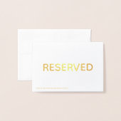 Minimalistische Gereserveerde Tafel Plaats Folie K Kaarten (Met envelop)