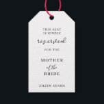 Minimalistische gereserveerde trouwstoel cadeaulabel<br><div class="desc">Minimalistische Gereserveerde Bruiloft Zitstoel Cadeau Labels</div>