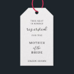 Minimalistische gereserveerde trouwstoel cadeaulabel<br><div class="desc">Minimalistische Gereserveerde Bruiloft Zitstoel Cadeau Labels</div>