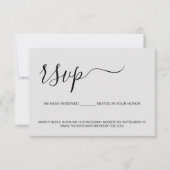Minimalistische gereserveerde zitplaats Grijs webs RSVP Kaartje (Voorkant)