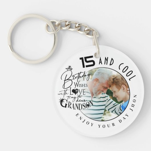Minimalistische geschenken voor kleinzoon sleutelhanger (Voorkant)