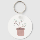 Minimalistische geschenkpotplant sleutelhanger (Voorkant)