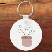 Minimalistische geschenkpotplant sleutelhanger (Voorkant)