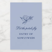 Minimalistische geschetste bruiloft bloemblaadjes  voedselcontainer etiket (Enkel label)