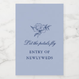 Minimalistische geschetste bruiloft bloemblaadjes voedselcontainer etiket