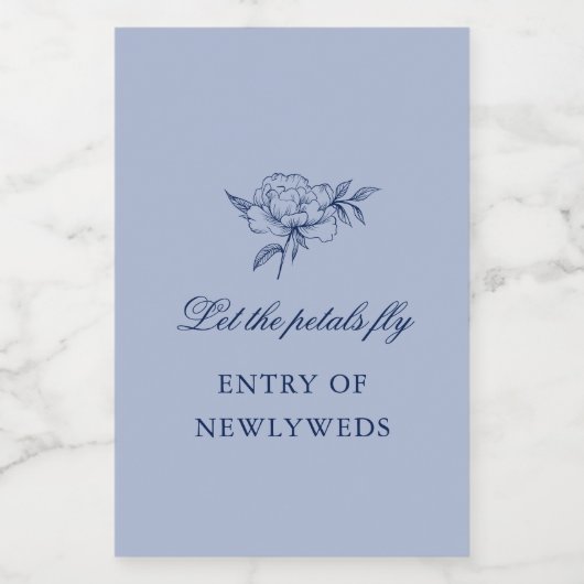 Minimalistische geschetste bruiloft bloemblaadjes  voedselcontainer etiket (Enkel label)