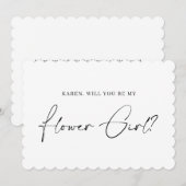 Minimalistische geschulpte bloem meisje voorstel k kaart (Voorkant / Achterkant)