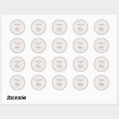 Minimalistische geschulpte rand trouwlabel ronde sticker (Vel)