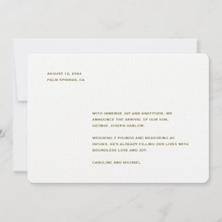 Minimalistische Geslacht Neutrale Geboorte Aankondiging