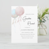 Minimalistische geslachtsaankondiging met roze en  kaart (Staand voorkant)