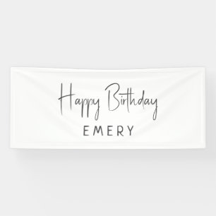 Minimalistische Geslachtsneutrale Gelukkige Verjaa Spandoek