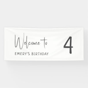 Minimalistische Geslachtsneutrale Welkom Verjaarda Spandoek