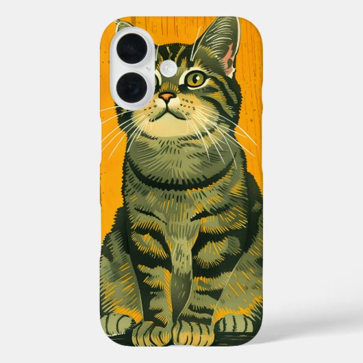 Minimalistische Gestreepte Grijze Tabby Case-Mate iPhone Case (Achterkant)