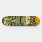 Minimalistische Gestreepte Grijze Tabby Persoonlijk Skateboard (Horizontaal)