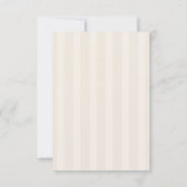 Minimalistische gestreepte script markt baby showe bedankkaart (Achterkant)