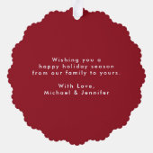 Minimalistische getrouwde en heldere fotovakantie ornament kaart (Achterkant)