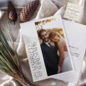 Minimalistische Getrouwde Kerst Pas getrouwd Foto Feestdagenkaart