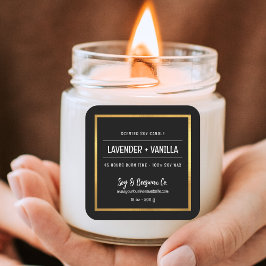 Minimalistische geurende soja bijenwas kaars bedri vierkante sticker