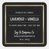 Minimalistische geurende soja bijenwas kaars bedri vierkante sticker (Voorkant)