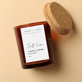 Minimalistische geurkaars label voedselcontainer etiket