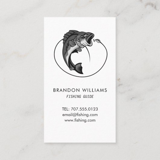 Minimalistische Geviste gids Vist charters Visitekaartje (Achterkant)