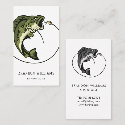 Minimalistische Geviste gids Vist charters Visitekaartje (Voorkant / Achterkant)