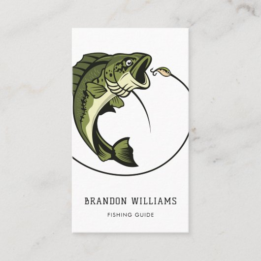 Minimalistische Geviste gids Vist charters Visitekaartje (Voorkant)